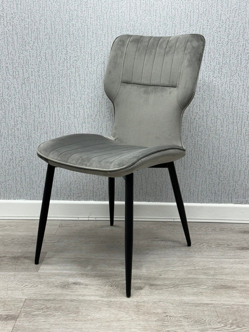 Windsor Velvet Dining Chair – Black Metal Frame Upholstered Chair | Modern Luxe Dining Seating