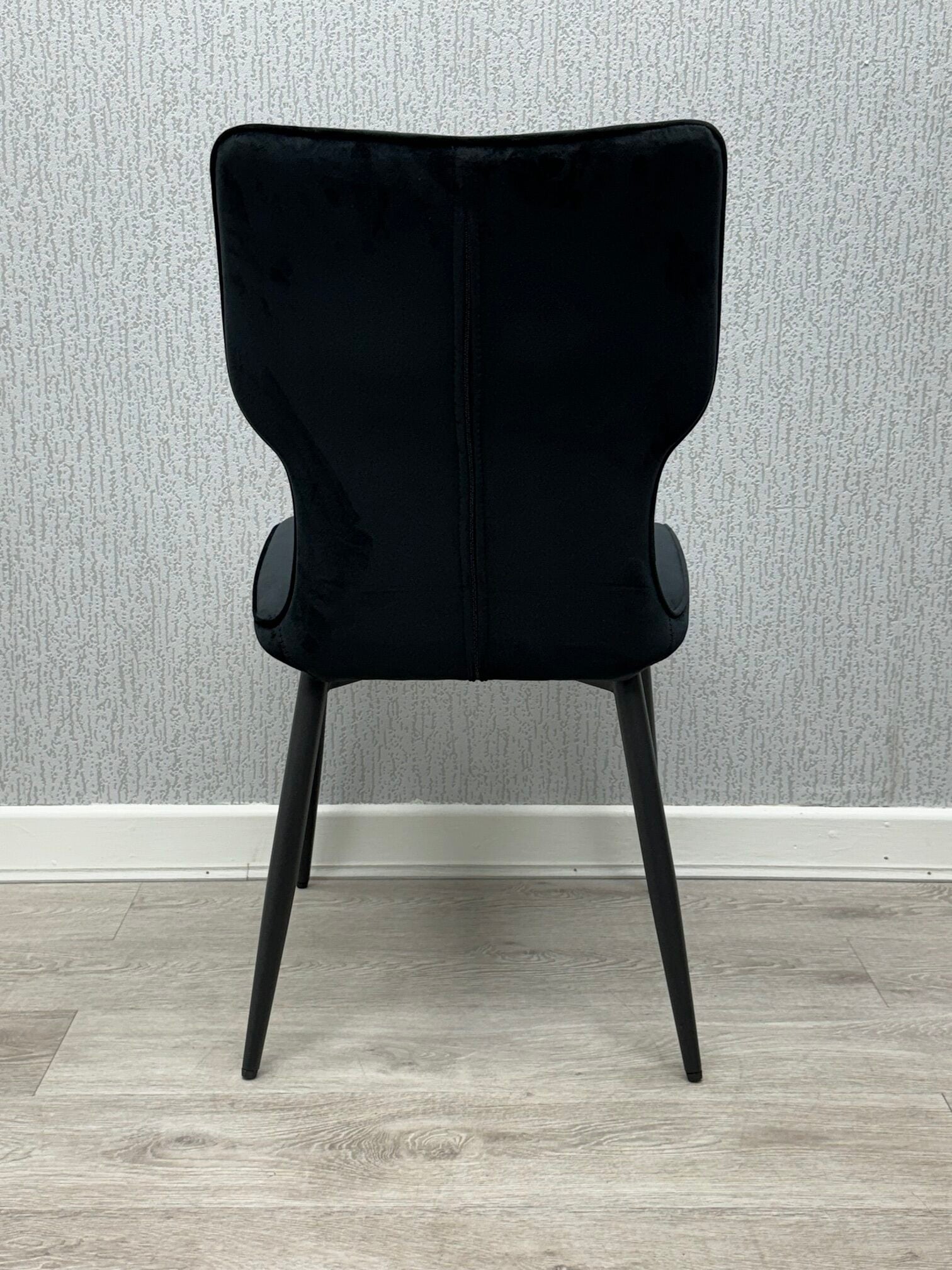 Windsor Velvet Dining Chair – Black Metal Frame Upholstered Chair | Modern Luxe Dining Seating