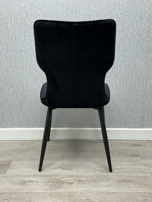 Windsor Velvet Dining Chair – Black Metal Frame Upholstered Chair | Modern Luxe Dining Seating