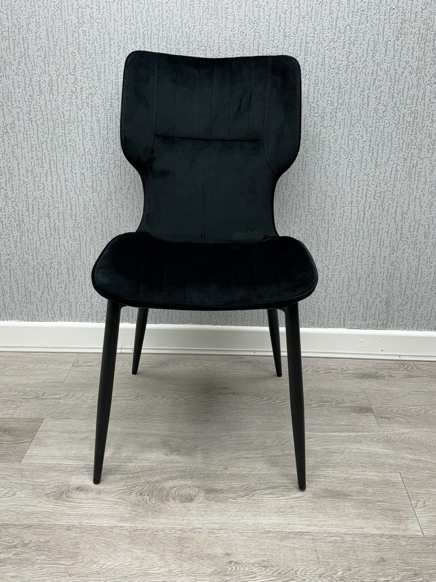 Windsor Velvet Dining Chair – Black Metal Frame Upholstered Chair | Modern Luxe Dining Seating