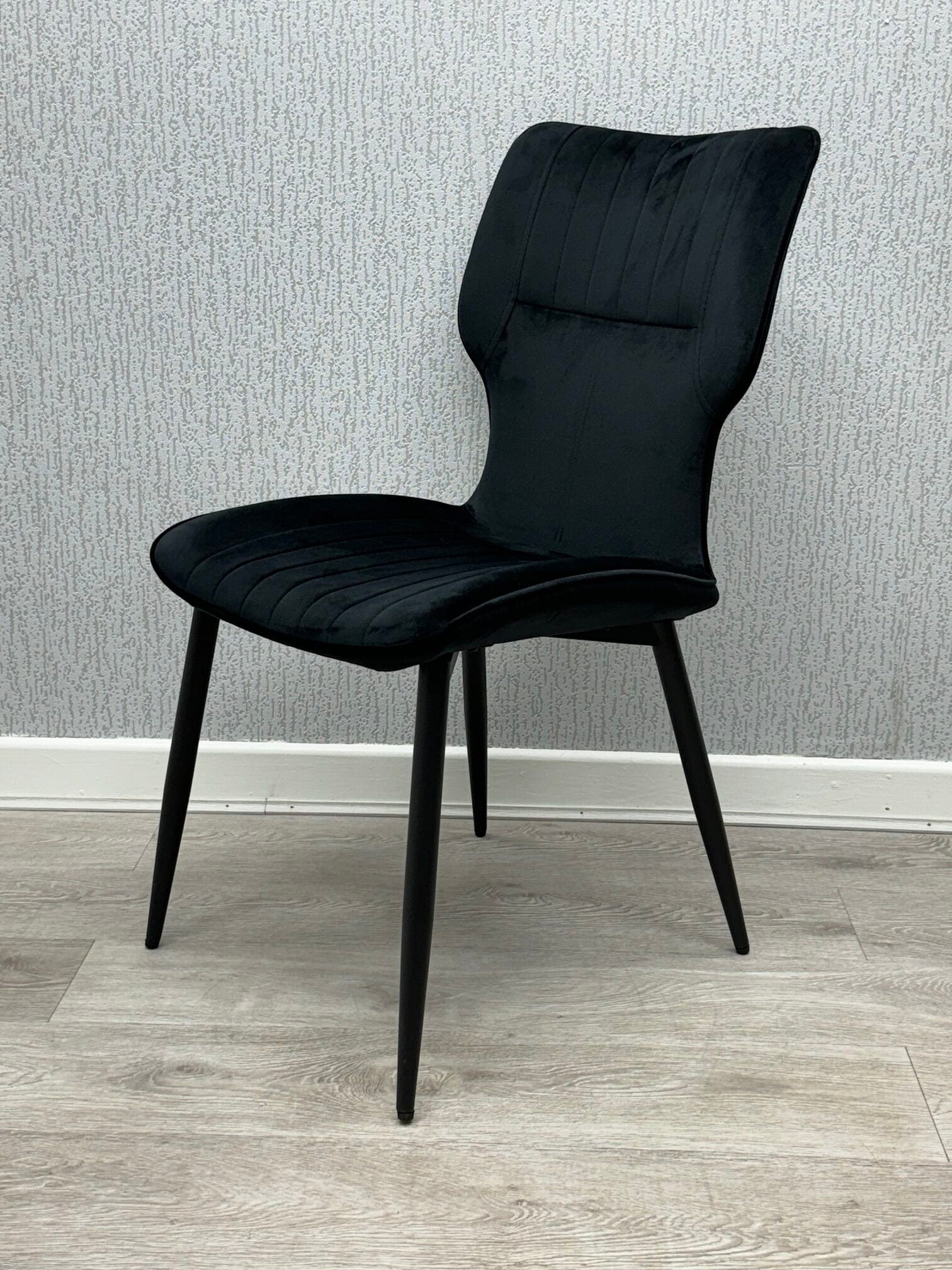 Windsor Velvet Dining Chair – Black Metal Frame Upholstered Chair | Modern Luxe Dining Seating