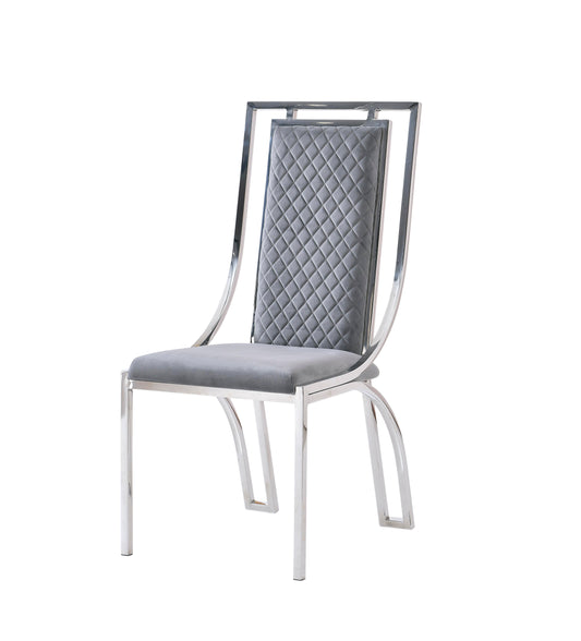 Set of 2 Windsor Chrome Detailing Dining Chair - Available In 2 Colours