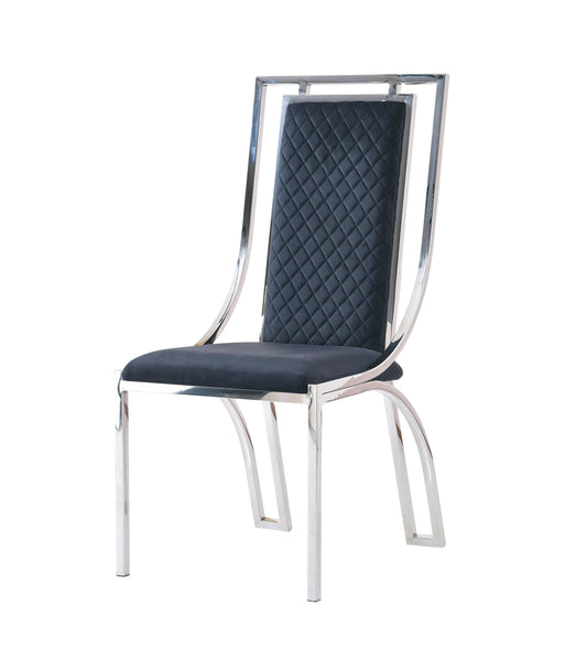 Set of 2 Windsor Chrome Detailing Dining Chair - Available In 2 Colours