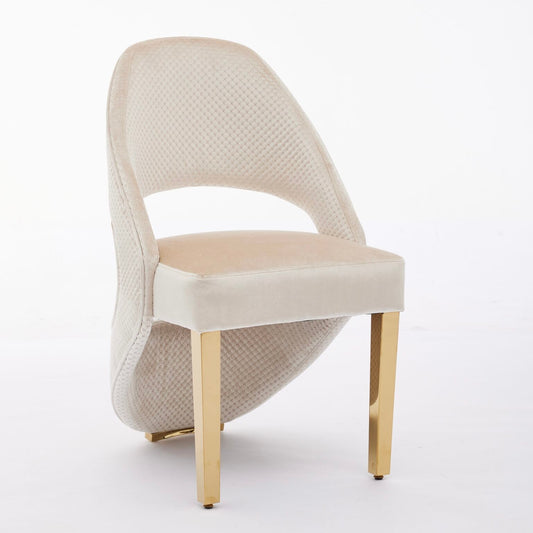 Set of 2 Santorini Gold Leg Dining Chair / Available In 2 Colours
