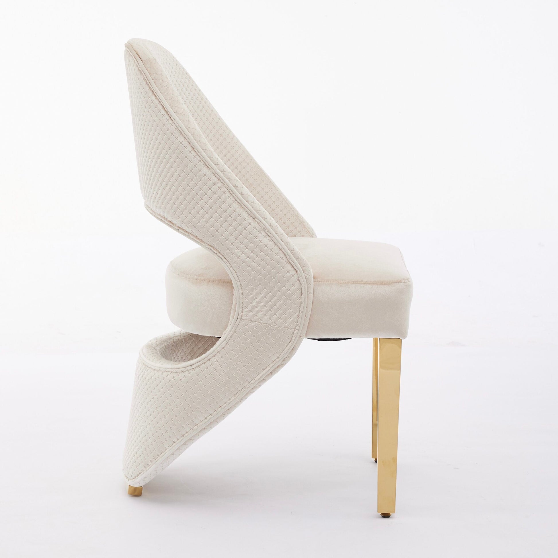 Set of 2 Santorini Gold Leg Dining Chair / Available In 2 Colours