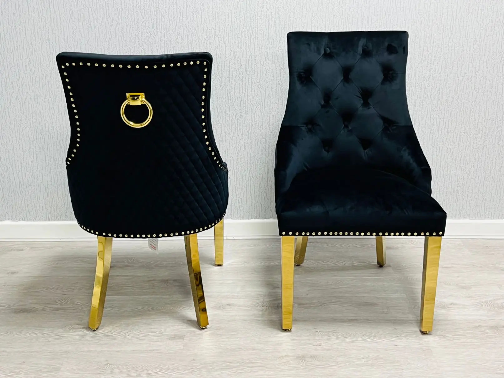 Majestic Velvet Dining Chair Gold Circle Knocker