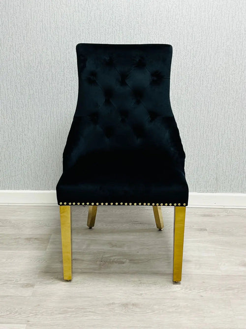 Majestic Velvet Dining Chair Gold Circle Knocker