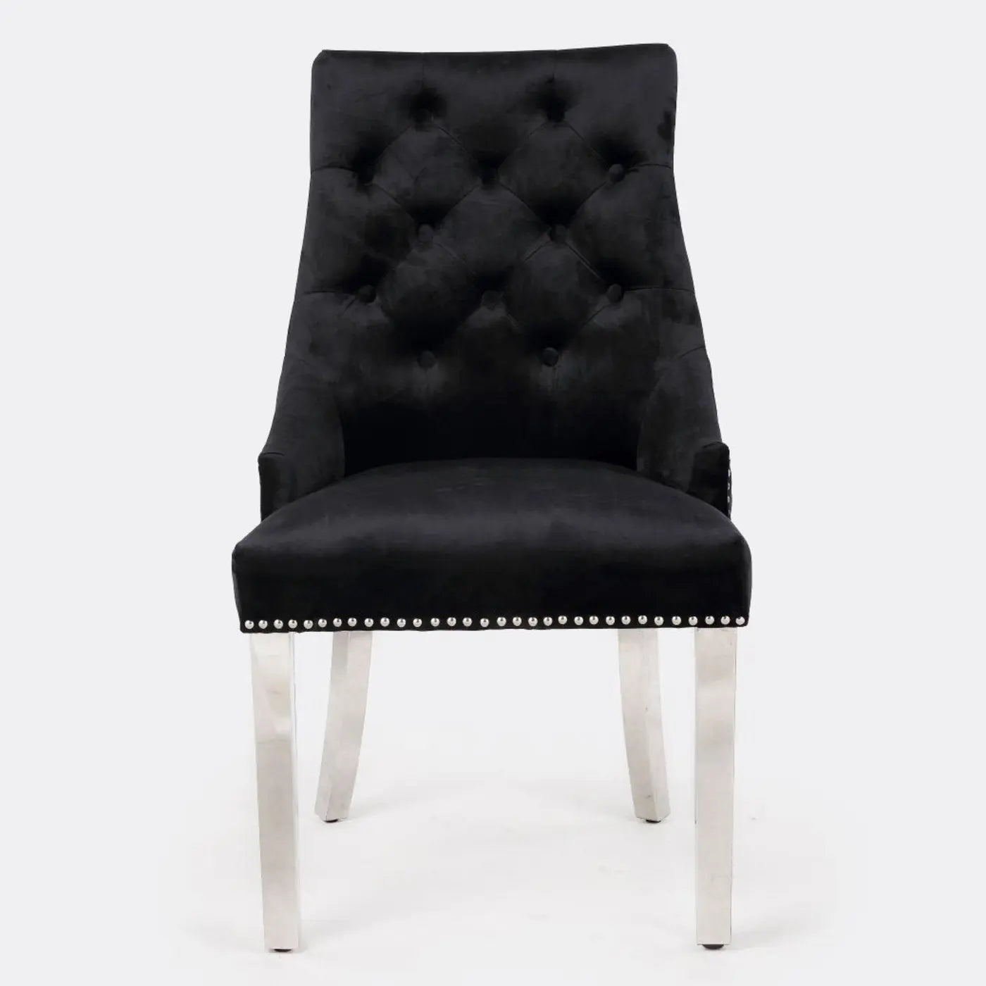 Set of 2 Majestic Lion Knocker Back Velvet Dining Chair -