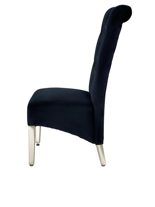 Sofia Dining Chairs Lion Knocker Chrome Legs / Available In 5 Colours