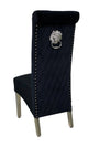 Sofia Dining Chairs Lion Knocker Chrome Legs / Available In 5 Colours Black