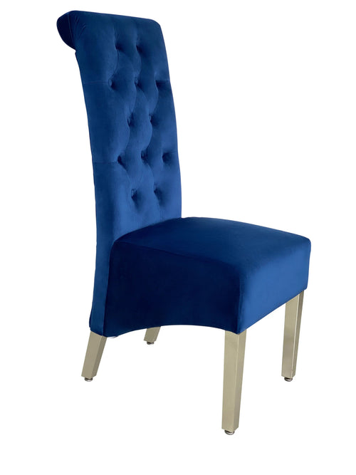 Sofia Dining Chairs Lion Knocker Chrome Legs / Available In 5 Colours