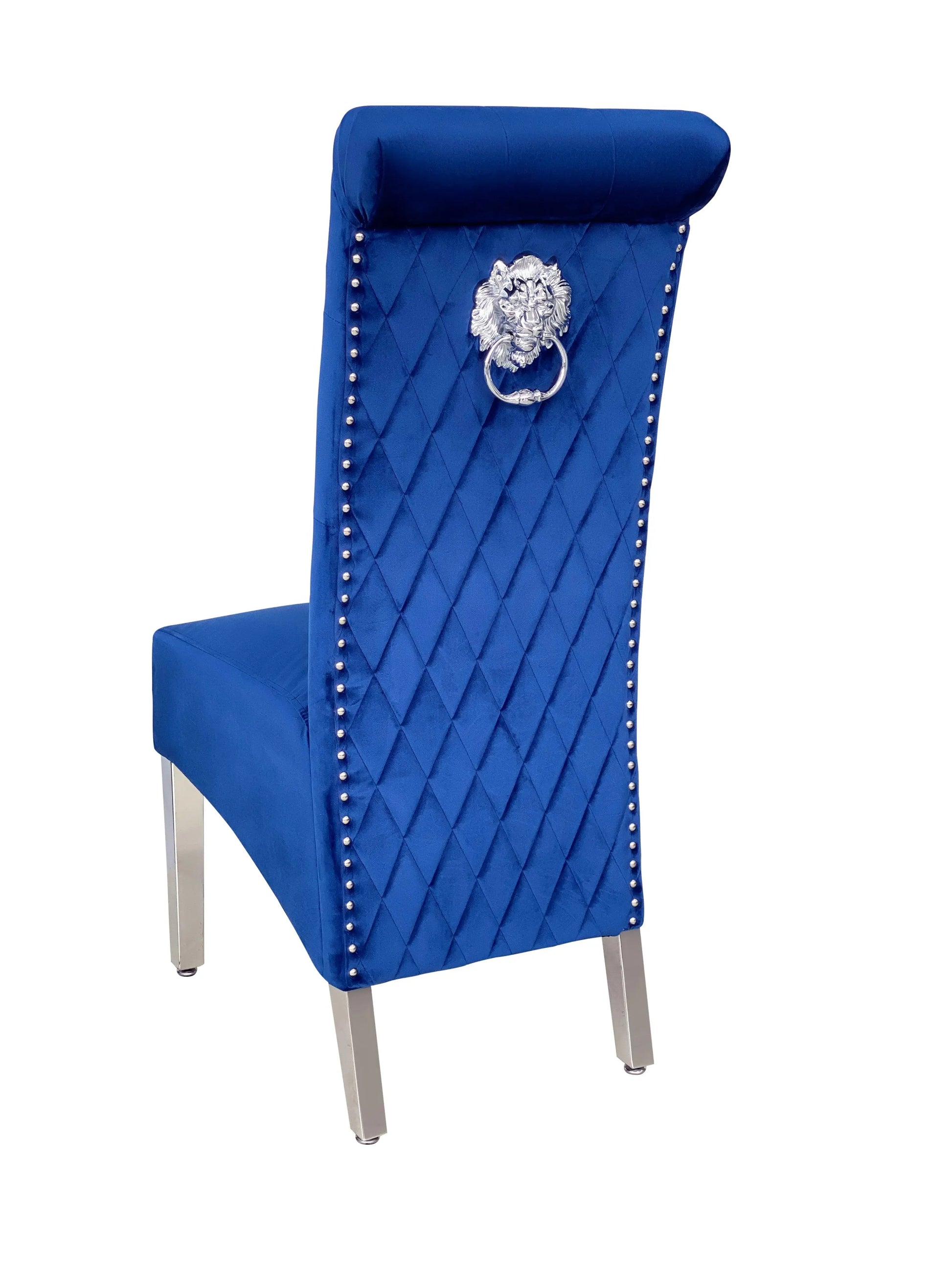 Sofia Dining Chairs Lion Knocker Chrome Legs / Available In 5 Colours