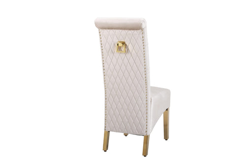 Set Of 2 Sofia Square Knocker Velvet Dining Chair – Modern Stylish Seating