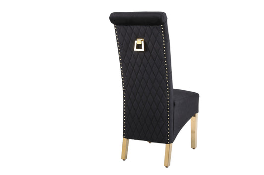 Set Of 2 Sofia Square Knocker Velvet Dining Chair – Modern Stylish Seating