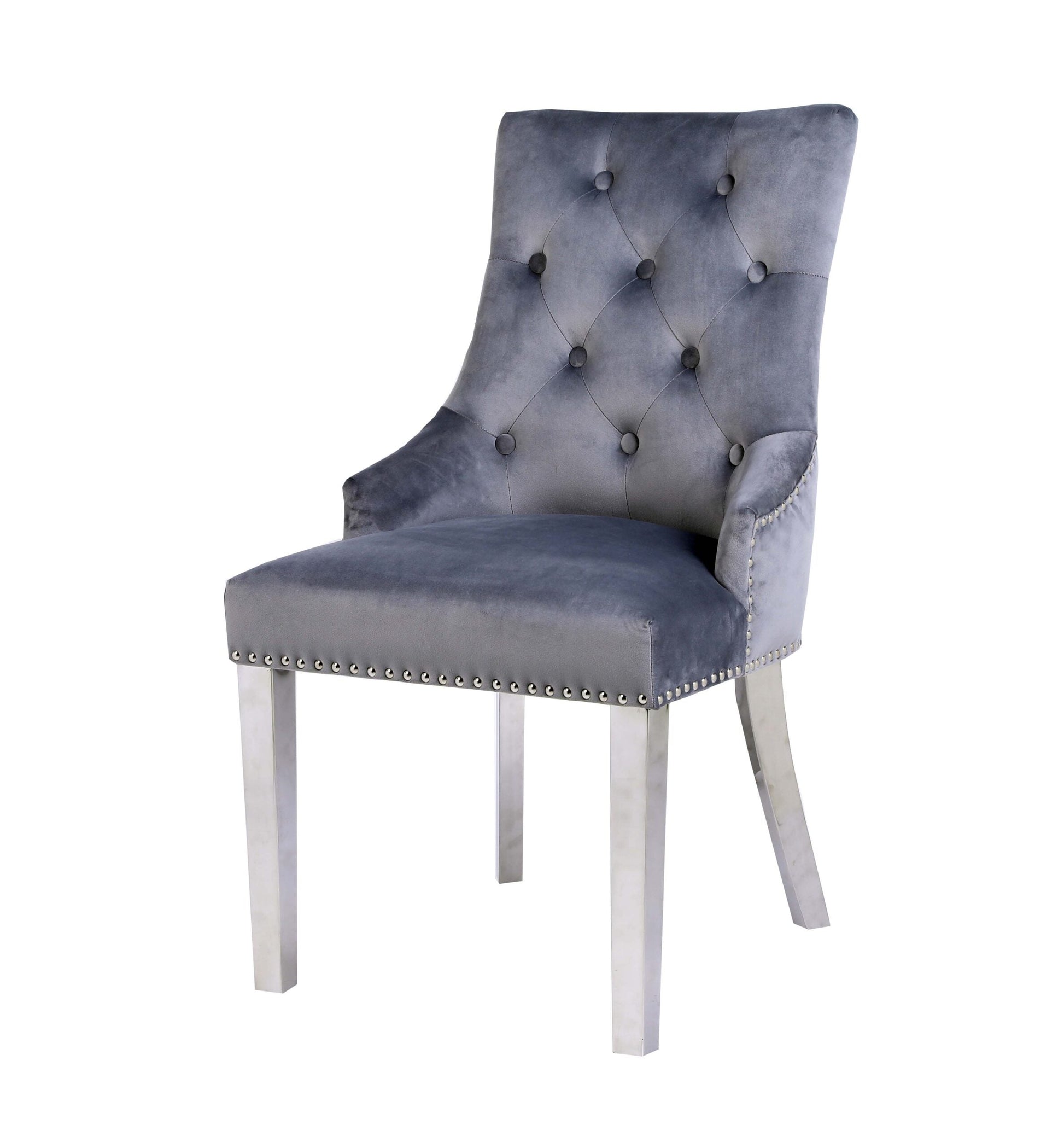 Set of 2 Valencia Chrome Leg Circle Knocker Dining Chair - Available In 3 Colours
