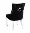 Set of 2 Valencia Chrome Leg Circle Knocker Dining Chair - Available In 3 Colours Black Velvet