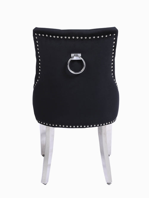 Set of 2 Valencia Chrome Leg Circle Knocker Dining Chair - Available In 3 Colours