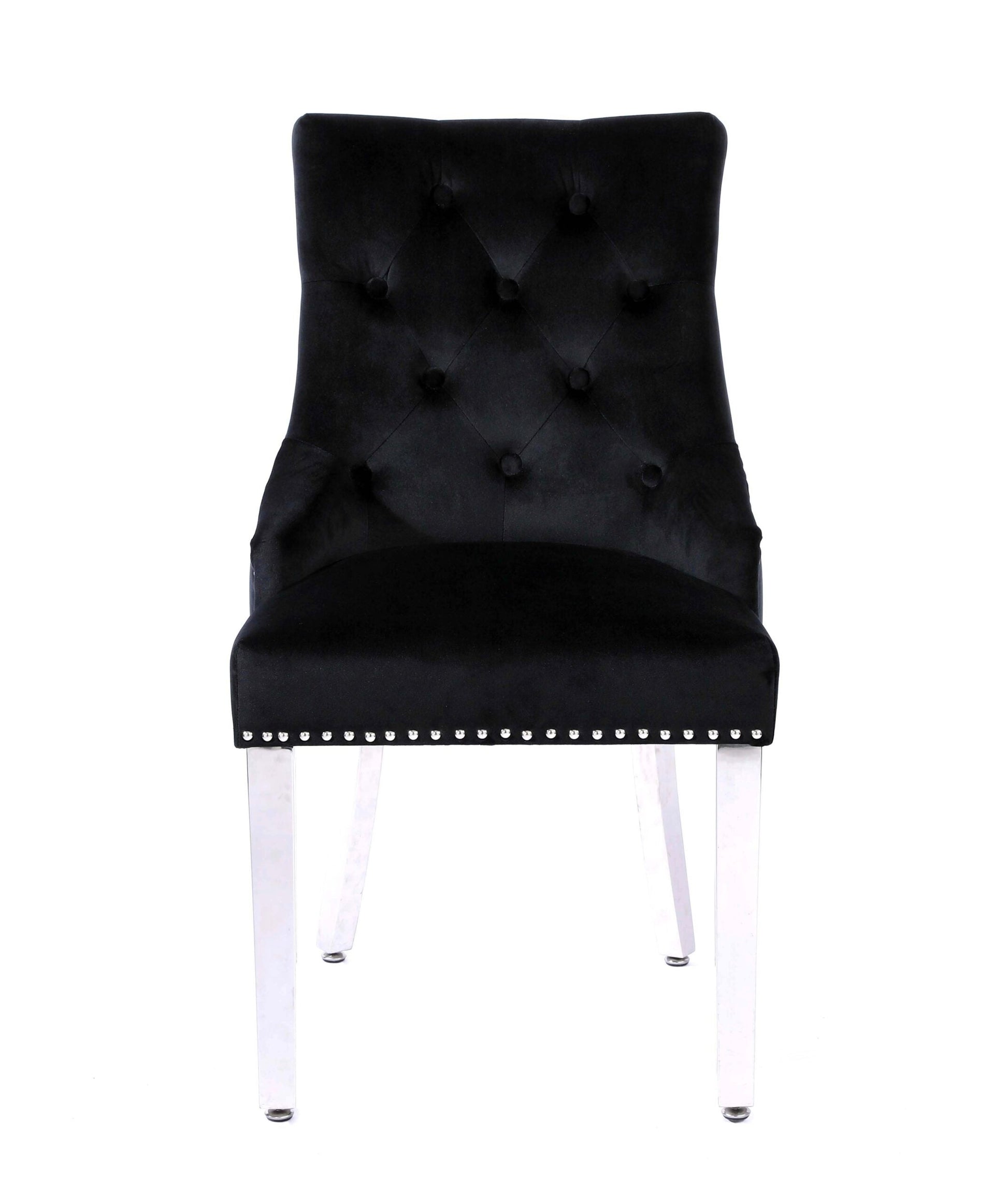 Set of 2 Valencia Chrome Leg Circle Knocker Dining Chair - Available In 3 Colours
