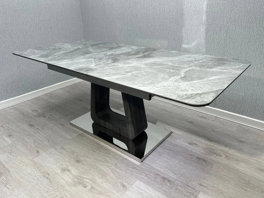 Zermatt Extendable Grey Ceramic Dining Table – 160cm to 200cm