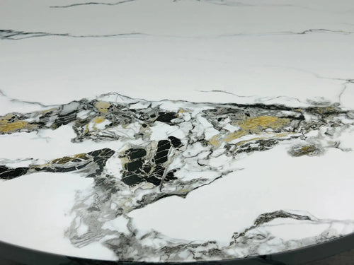 Capri Marble Effect Dining Table – 160cm Grey & White Finish