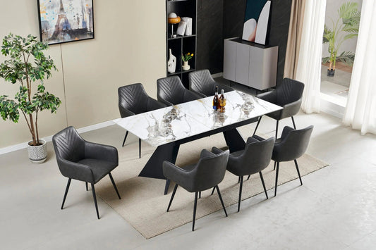 Chicago Extending Cream & Gold Ceramic Dining Table – 160–200cm & 180–260cm
