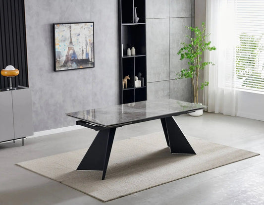 Chicago Extending Grey Ceramic Dining Table – 160cm to 200cm & 180cm x 260cm