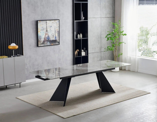 Chicago Extending Grey Ceramic Dining Table – 160cm to 200cm & 180cm x 260cm 160cm x 200cm