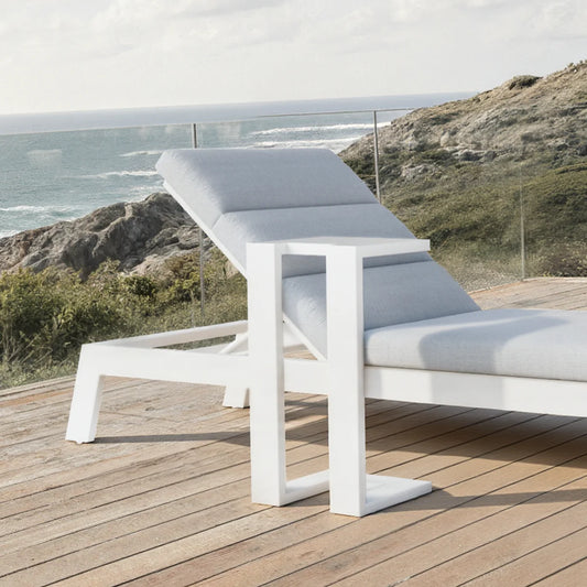 ALUXO® Dasia Outdoor Sun Lounger - White Livara Interiors