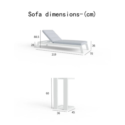 ALUXO® Dasia Outdoor Sun Lounger - White Livara Interiors
