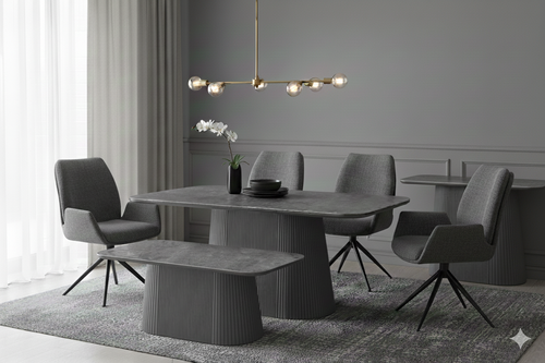 Monaco Grey Sintered Stone Extendable Dining Table 160–240cm | Modern Living
