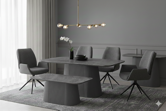 Monaco Grey Sintered Stone Extendable Dining Table 160–240cm | Modern Living