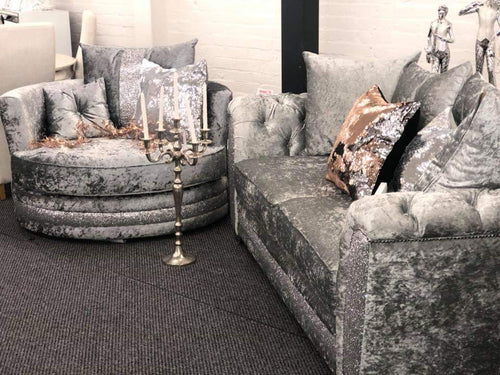 Luxury Essex Crushed Velvet Glitter Sofa Range