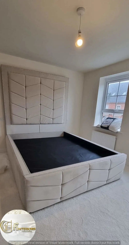 Knightsbridge Plush Velvet Bed – Bespoke Handcrafted Bedstead (Made in the UK)
