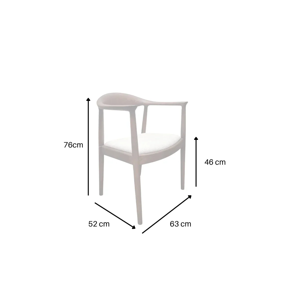 ALUXO® Fern Walnut Dining Chair – in Oatmeal Bouclé - Box of 2