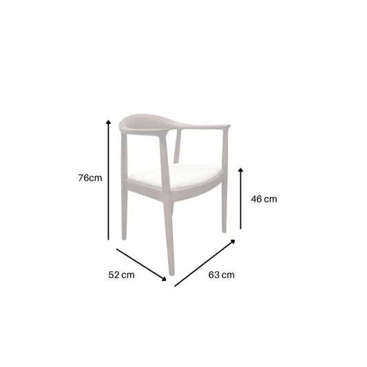 ALUXO® Fern Walnut Dining Chair – in Oatmeal Bouclé - Box of 2