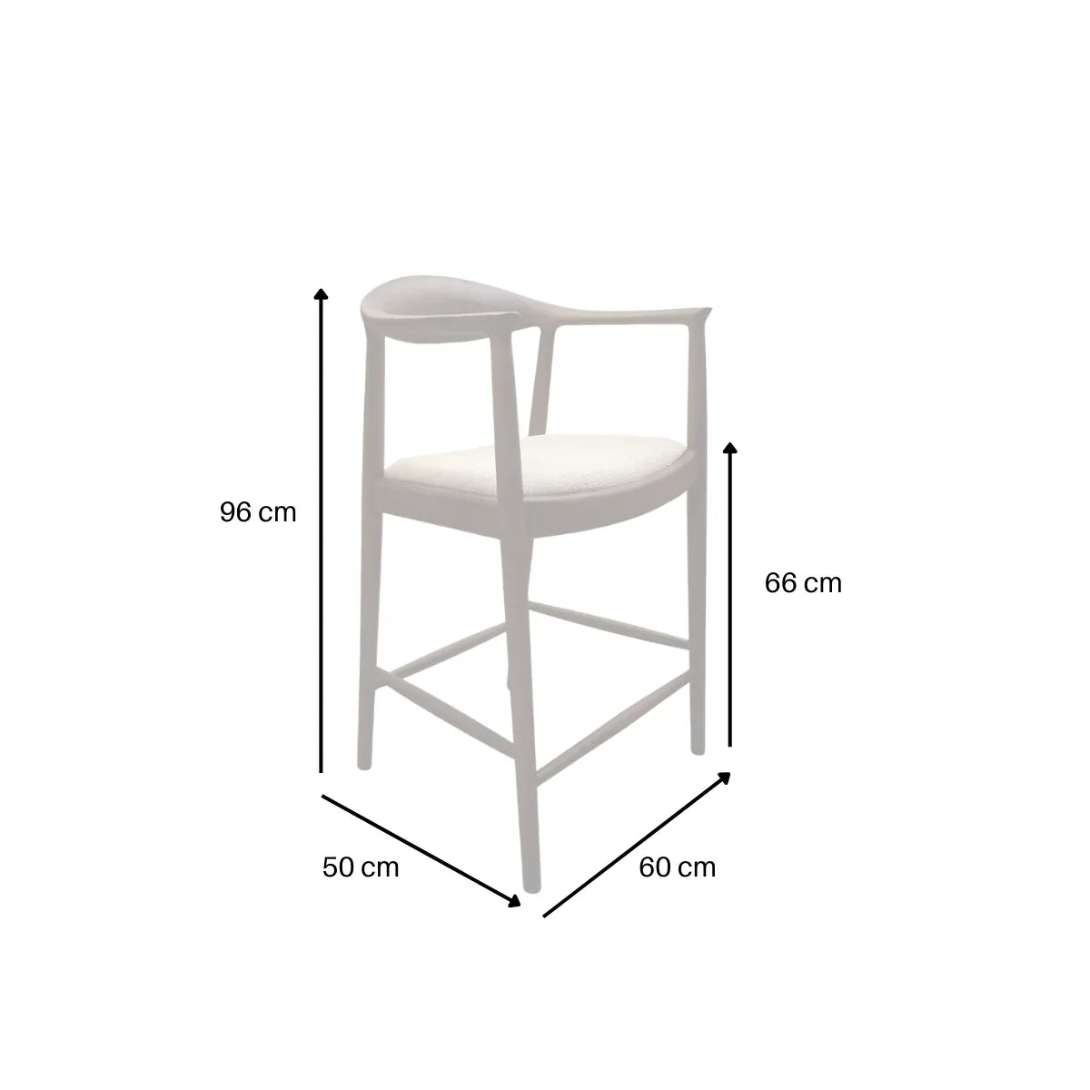 ALUXO® Fern Walnut Barstool in Oatmeal Bouclé