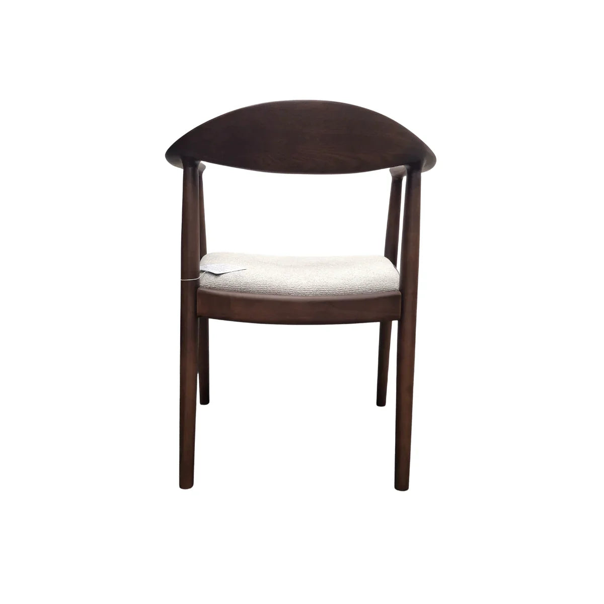 ALUXO® Fern Walnut Dining Chair – in Oatmeal Bouclé - Box of 2