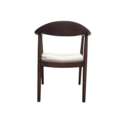 ALUXO® Fern Walnut Dining Chair – in Oatmeal Bouclé - Box of 2