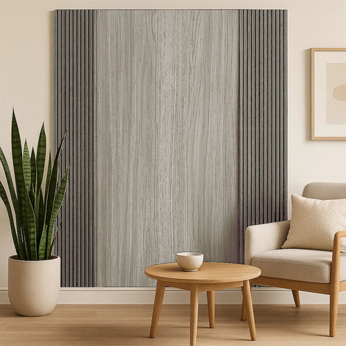 WPC Wall Panels - Wood Effect Flat Wall Panels - 235cm x 40cm (5 pack) Ash Grey