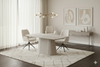 Davos Beige Oval Ceramic Dining Table 160cm | Contemporary Neutral Dining