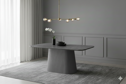 Davos Grey Oval Ceramic Dining Table 180cm | Modern Contemporary Dining