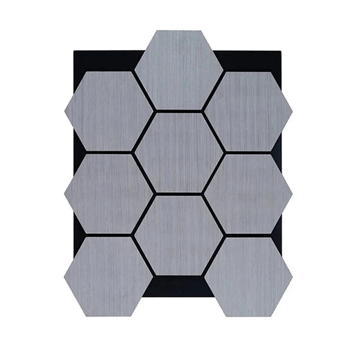 Acoustic Pattern Wall Panels - Hexagon - 70cm x 60cm (5 pack) Grey Oak