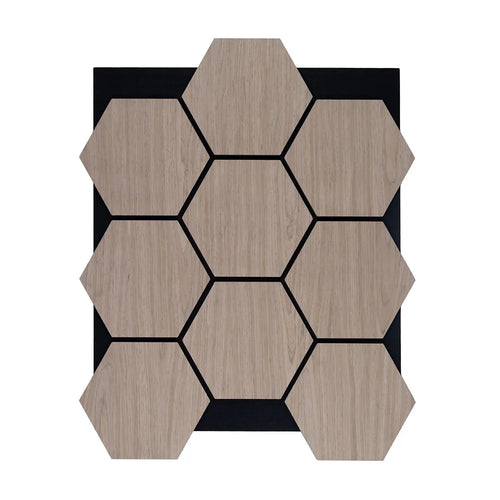Acoustic Pattern Wall Panels - Hexagon - 70cm x 60cm (5 pack) Smoked Ash