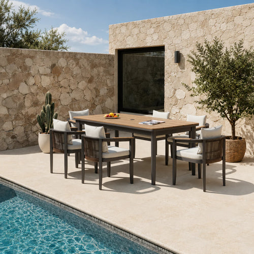 ALUXO® Hemera Outdoor Range - 6 Seater Dining Set Livara Interiors