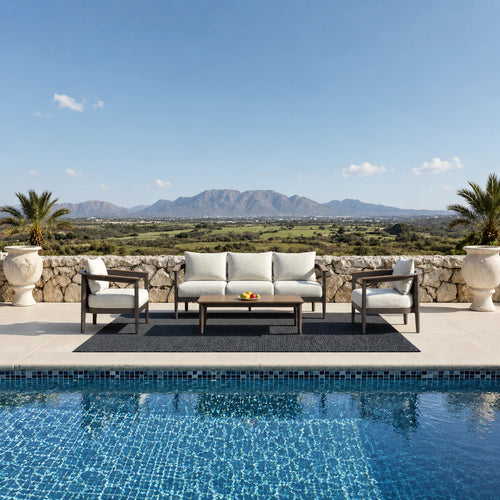 ALUXO® Hemera Outdoor Range - Wood - 5 Seater Lounge Set Livara Interiors