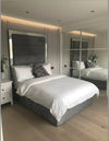 Denzel Mirrored Bed Frame – Plush Velvet, Bespoke Handmade Design