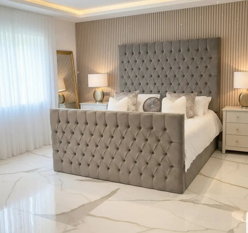 Phantom Plush Velvet Bed – Bespoke Handcrafted Upholstered Bedframe (Made in the UK)