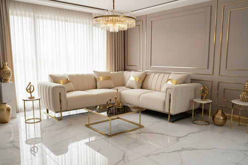 Genova 245cm x 245cm Champagne & Gold Livara Interiors