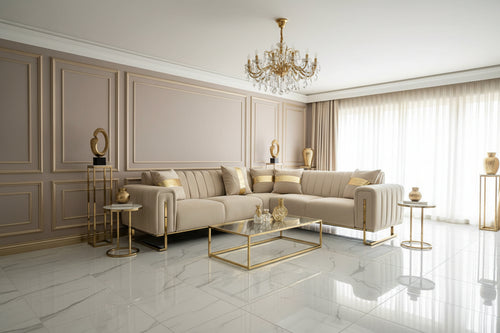 Genova 245cm x 245cm Champagne & Gold Livara Interiors