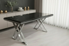 Luna Black & Gold Metal Finish Dining Table – Contemporary Glamour with Statement Style Livara Interiors